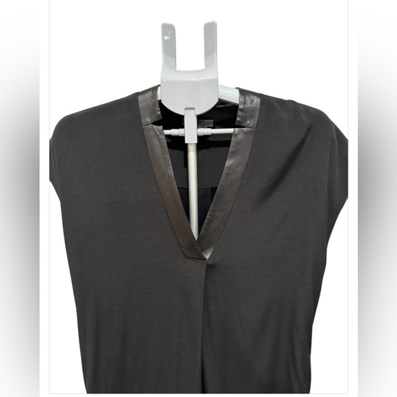 VINCE
Black Crepe Silk Trim Dress - Picture 3 of 5